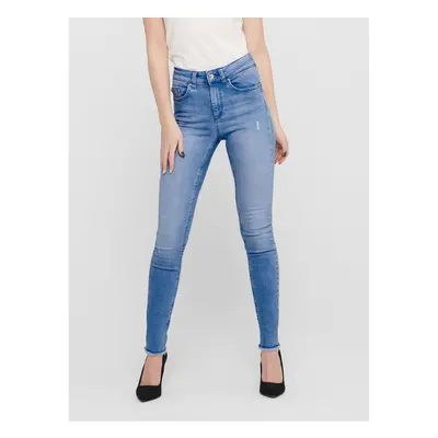 Blue Skinny Fit Jeans with Split Hems ONLY Blush - Women