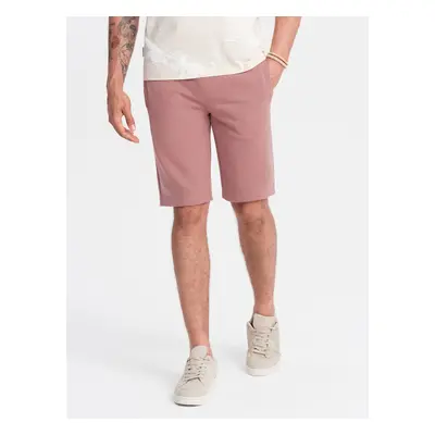 Ombre Men's BASIC cotton sweat shorts - dark pink