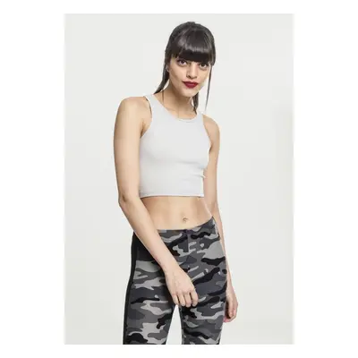 Women's Rib Cropped Top in Grey