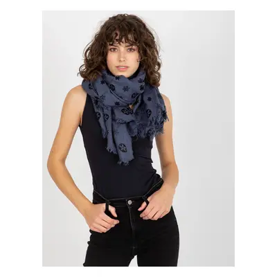 Women's scarf with print - blue