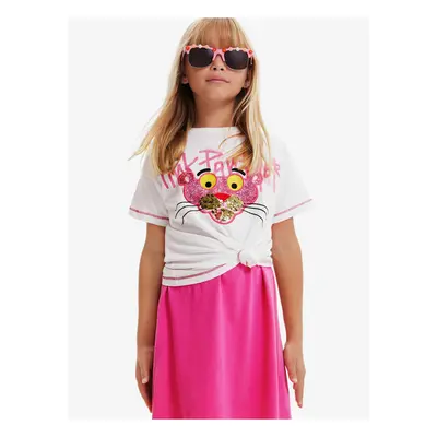 White Girls T-Shirt Desigual Pink Panther - Girls