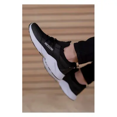 Riccon Unisex Black and White Sneakers