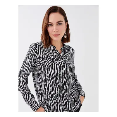 LC Waikiki Loose Collar Patterned Long Sleeve Women's Blouse