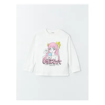 LC Waikiki Crew Neck Printed Long Sleeve Girls' T-Shirt