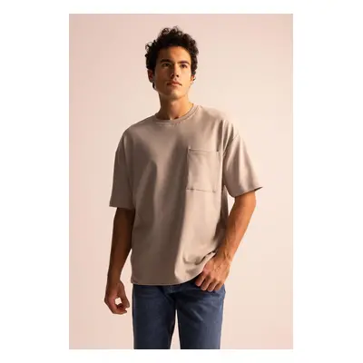 DEFACTO Oversize Fit Crew Neck Short Sleeve 100% Cotton Heavy Fabric Basic T-Shirt