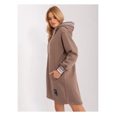 Brown women's sweatshirt dress with insulation