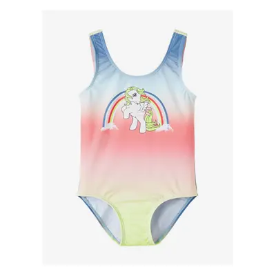 Pink-blue girl patterned one-piece swimwear name it Makina - Girls