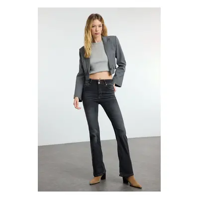 Trendyol Black High Waist Flare Jeans