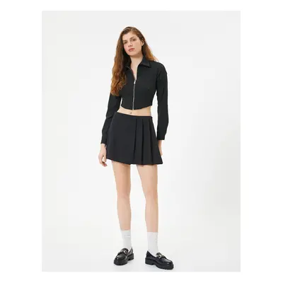 Koton Mini Short Skirt Pleated Slim Fit