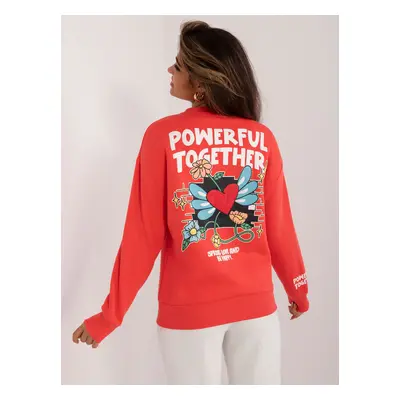 Women's cotton coral sweatshirt with SUBLEVEL print