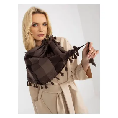 Women's brown scarf with fringes