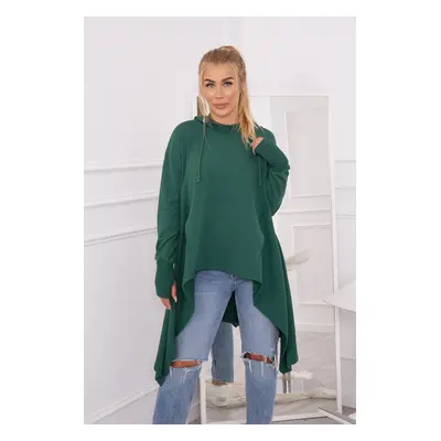 Flared dark green blouse at the bottom