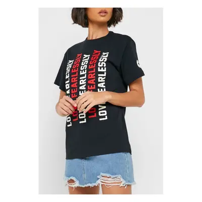 Black women's T-shirt with Converse print - Women's