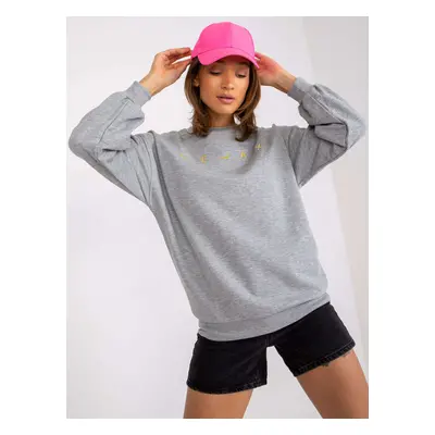 Grey melange sweatshirt with Damiette slogan