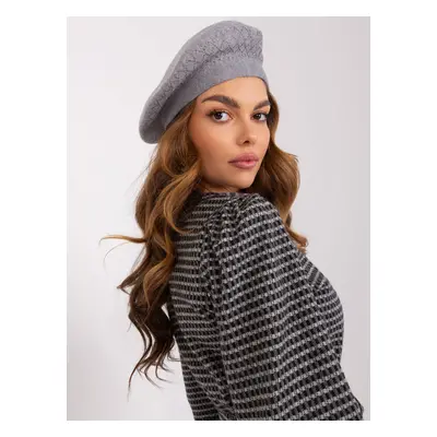 Grey women's beret with rhinestones