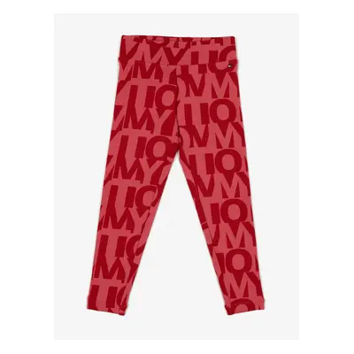 Red Girly Patterned Leggings Tommy Hilfiger - Girls