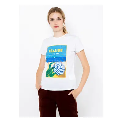 White T-shirt with print CAMAIEU - Women