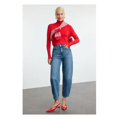 Trendyol Blue High Waist Barrel Jeans