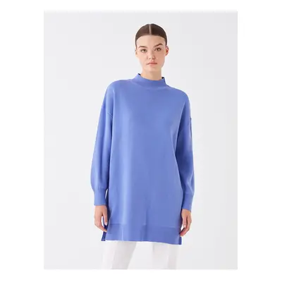 LC Waikiki Lcw Half Turtleneck Plain Long Sleeve Oversize Women's Knitwear Tunic