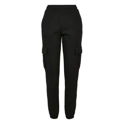 Women's Cargo Sweat High Waisted Trousers - Black