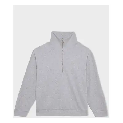 DEFACTO Regular Fit Half Zipper Stand Collar Basic Plain Sweatshirt