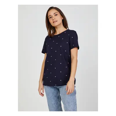 Dark blue Women's Patterned T-Shirt Tommy Hilfiger - Women