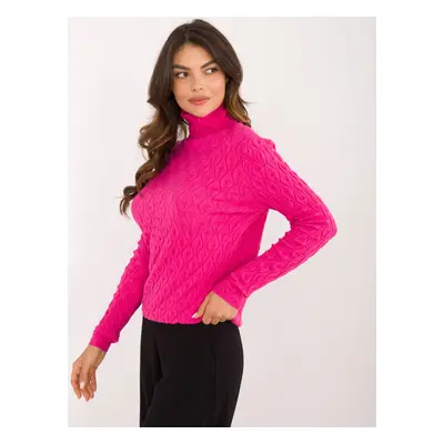 Fuchsia turtleneck with viscose