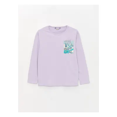 LC Waikiki Crew Neck Printed Long Sleeve Girls' T-Shirt