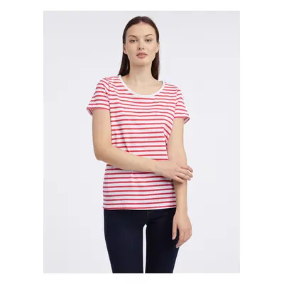 Orsay White-Red Women Striped T-Shirt - Women