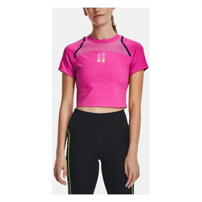 Under Armour T-Shirt UA Run Anywhere Crop SS-PNK - Women