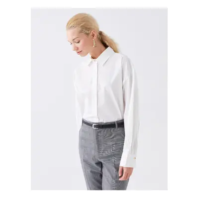 LC Waikiki Plain Long Sleeve Oversize Poplin Women's Shirt