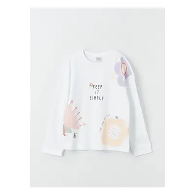 LC Waikiki Crew Neck Printed Long Sleeve Girls' T-Shirt