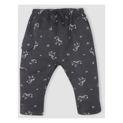 DEFACTO Baby Boy Zebra Patterned Elastic Waist Tracksuit Bottoms