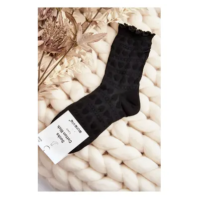 Patterned women's socks black