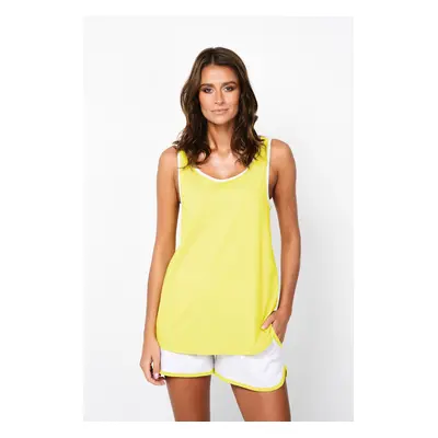 Women's pyjamas Ossa with wide straps, shorts - yellow/light melange