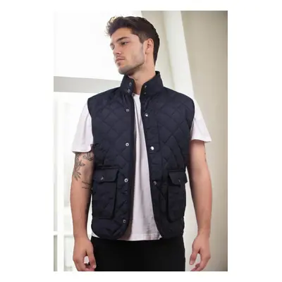 83925 Dewberry Mens Vest with Side Pockets-NAVY