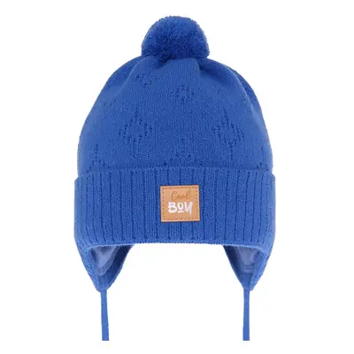 AGBO Boy's spring/ autumn hat blue Farel with pompom