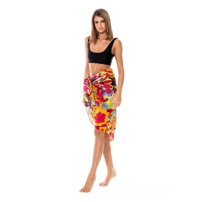 Pareo with colorful floral patterns