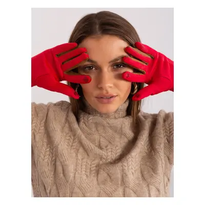 Red touch gloves with a smooth pattern