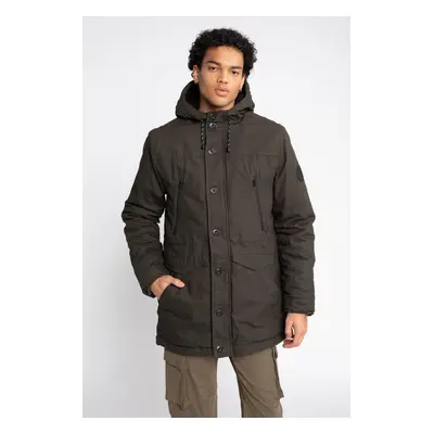 DEFACTO Slim Fit Hooded Plush Lining Coat Parka