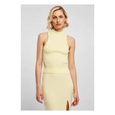 Women's turtleneck with short rib knit soft yellow