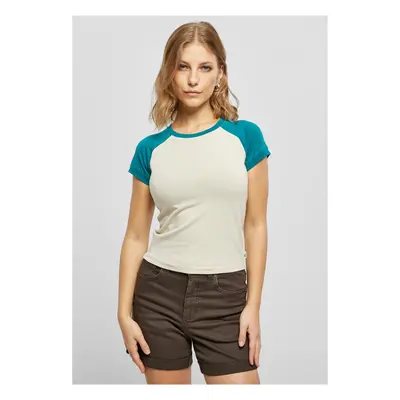 Women's Organic Stretch Short Retro Baseball Softseagrass/Watergreen T-Shirt