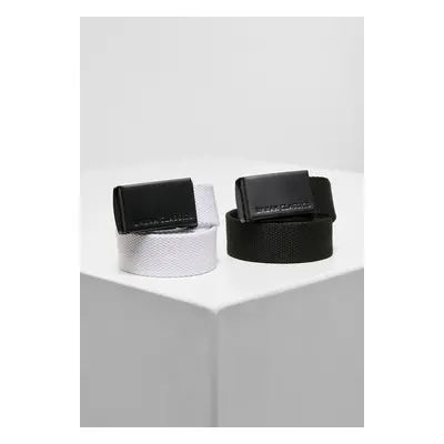 Canvas belt Kids 2-Pack black+white