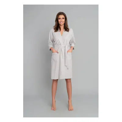 Women's dressing gown Karla with 3/4 sleeves - light melange