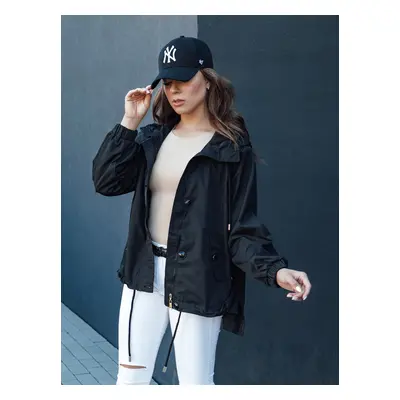 Women's transitional jacket with hood BELART black Dstreet