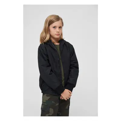 Children's windbreaker with front zipper black