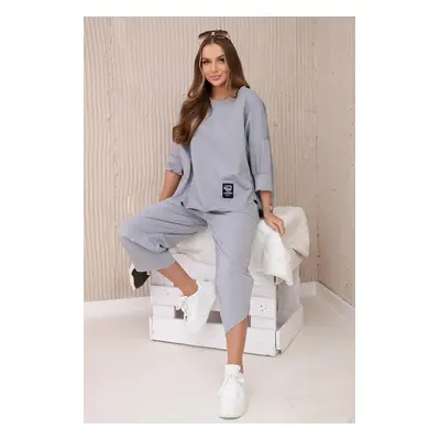 Set of sweatshirt and pants punto gray color