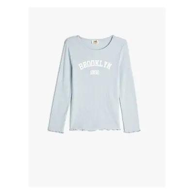 Koton Long Sleeve Brooklyn Printed Cotton T-Shirt