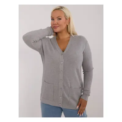 Grey women's sweater with pockets