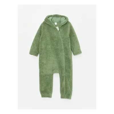 LC Waikiki Lw - Hooded Baby Boy Plush Jumpsuit (0-12 Months with Booties, Months Without Booties